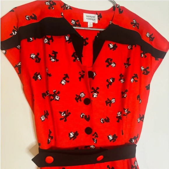 Unique Vintage Felix the Cat midi swing dress Retro, Brand New with Tags #0150 - Picture 5 of 10